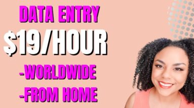 $19 Per Hour Data Entry Work From Home Job! (Worldwide)